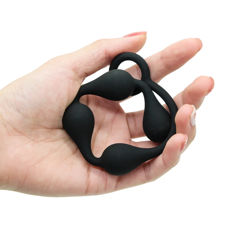 Inflatable Water Drop Silicone Anal Beads Plug Men's Masturbator Sex Toy with Vibrator Tail Anal Sex Toy