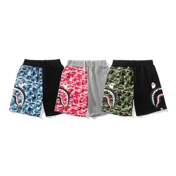 Wholesale High Quality 100% Cotton Japanese Fashion Brand  APE Sports Shorts Fitness Basketball Shark Head  Men Shorts