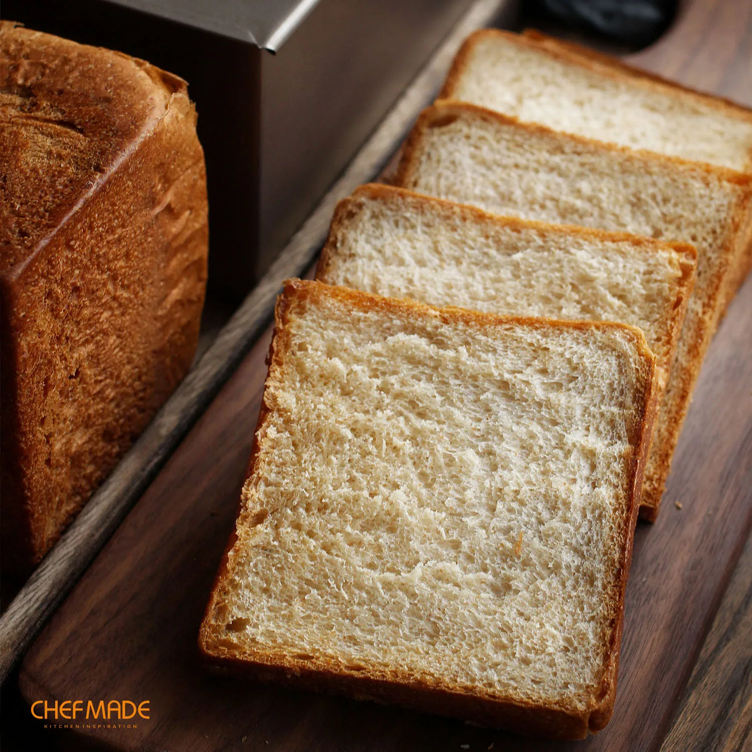 CHEFMADE WK9088 Bakeware Baking Tool Carbon Steel Non Stick Corrugated Baking Toast Mold Box Loaf Pan With Sliding Cover