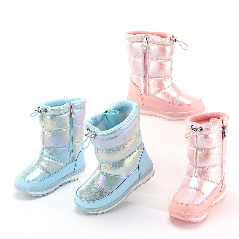 Colorful Factory Direct Warm Winter Girls Fur Baby  Sequined Snow Boots For Kids Children