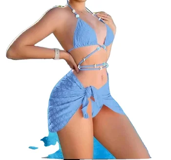 2023  New Women  3 Pieces Swimming Beachwear with Chest Pad Sexy 3 Colors