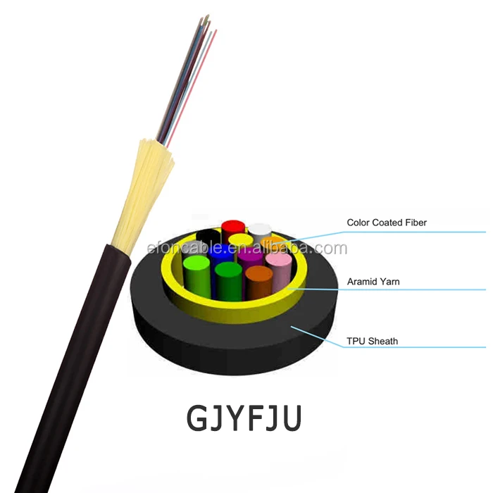 Tpu Round Drop Cable Gjfju 1f 12f Micro Adss 30mm Optical Fiber Cable