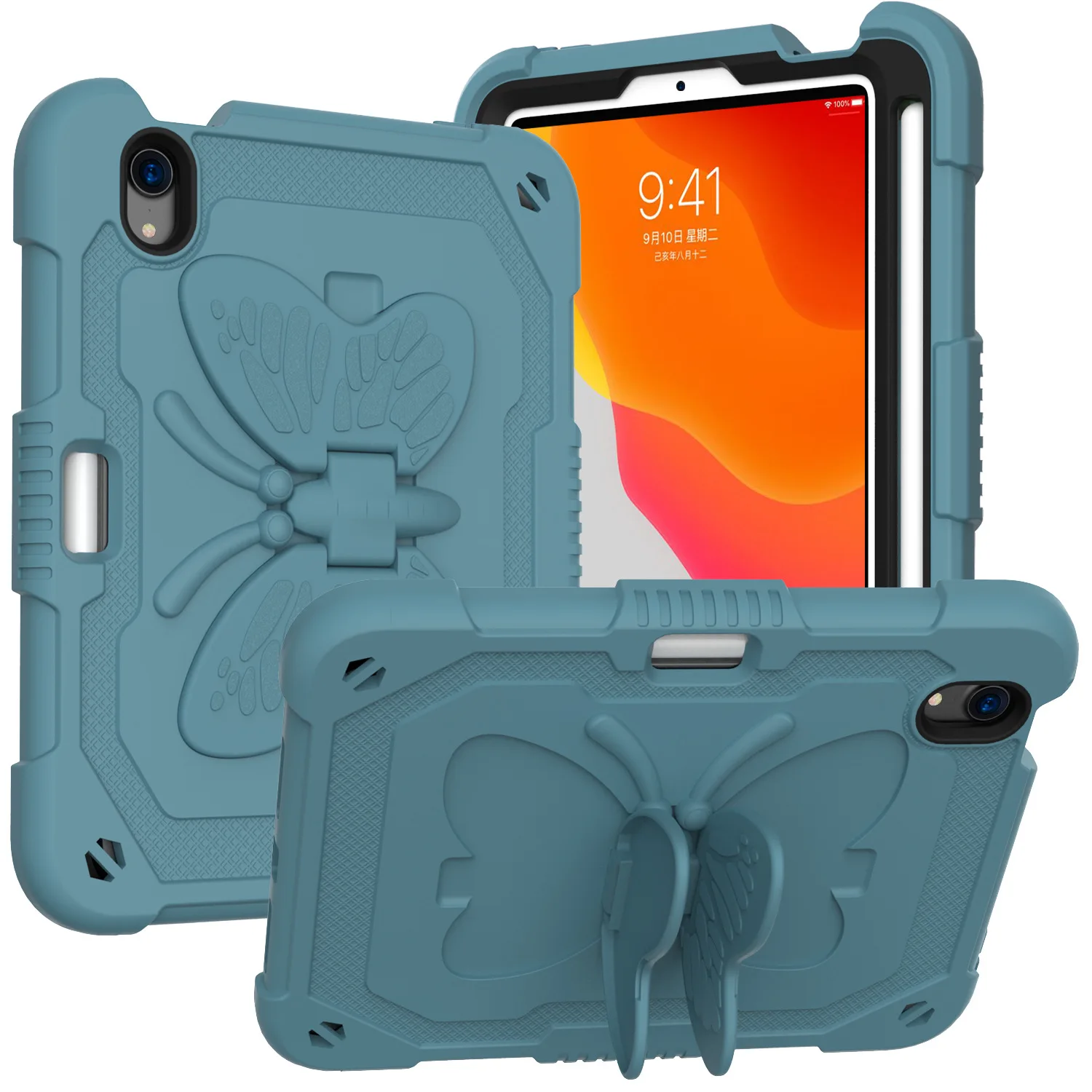 Heavy Duty Shockproof Protective Case for IPad Mini 6 2021 Lightweight Shockproof Handle Stand Rugged Cover