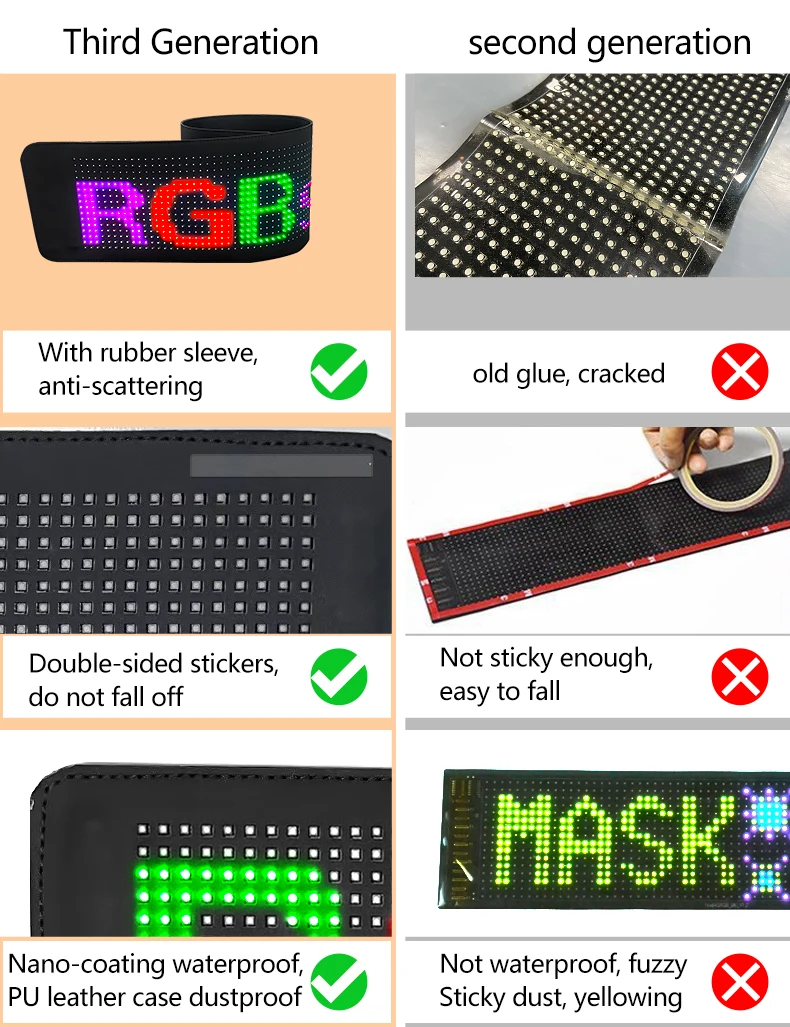 Led Car Rear Window Digital Display Color Screen Led Sign App Control