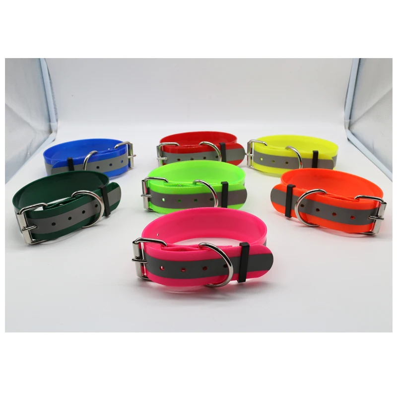 Custom Large Dog Pitbull Training Collar Reflective TPU-Coated Nylon Strong Breakaway Feature Durable Plastic Material Solid