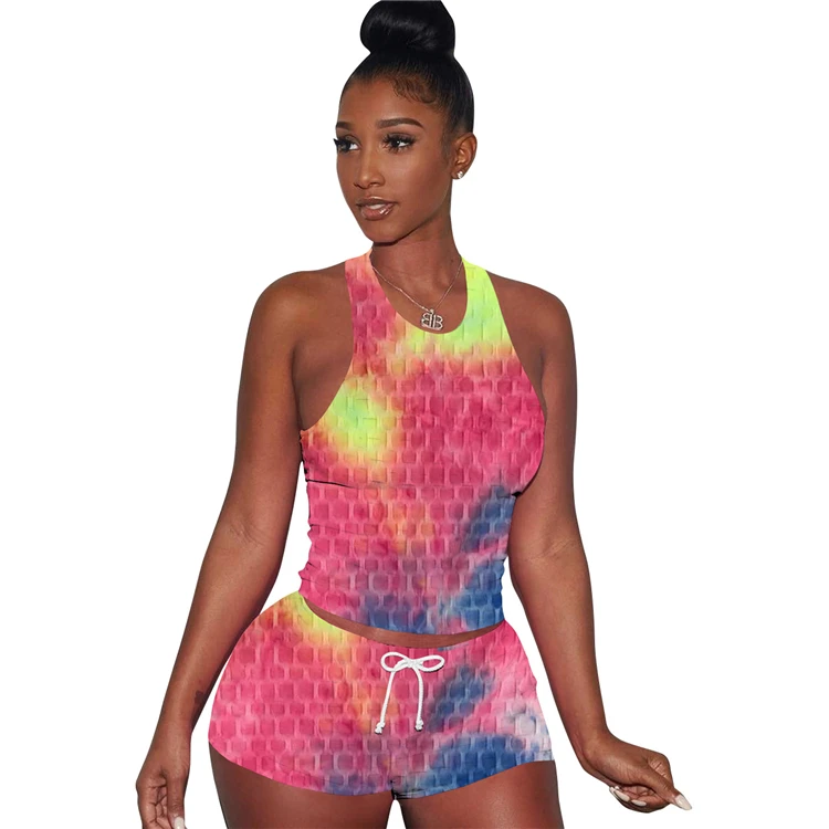 MOEN Tie Dye conjunto 2 piezas de mujer Fashionable  Women New Arrival Women 2 Piece Sets Two Piece Short Pants Set