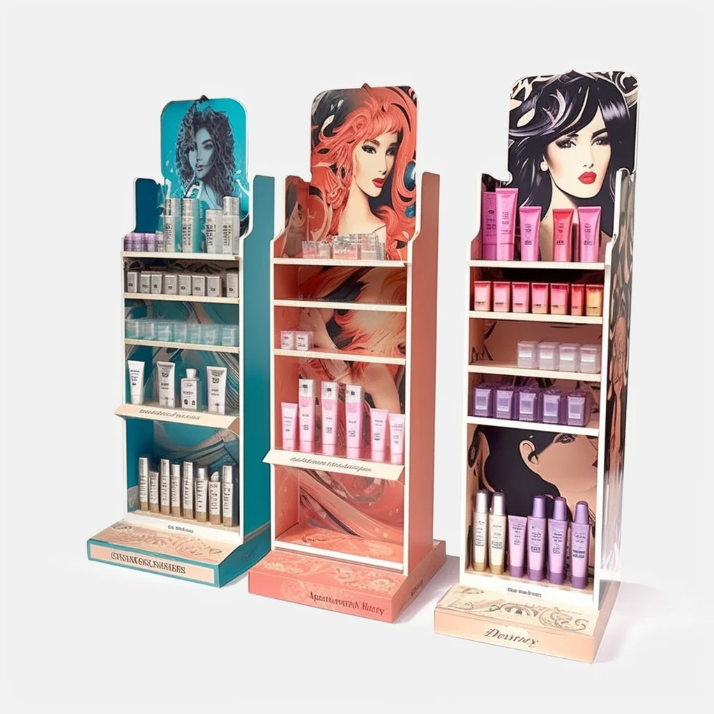 Free Customized Different Layers Promotional Cardboard Perfume Stand Display Rack for Shop