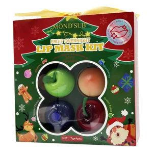 Oem Korean Vegan Fruit Cherry Sleeping Night Lip Cream Mask Lip Care Christmas Gift Repair Moisturizing Set Logo