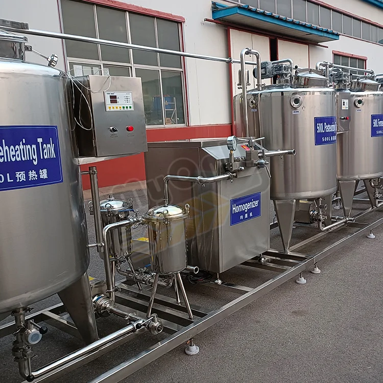 Small Milk Homogenizer and Pasteurization Equipment Machine Automatic Yogurt Maker Machine for Sale