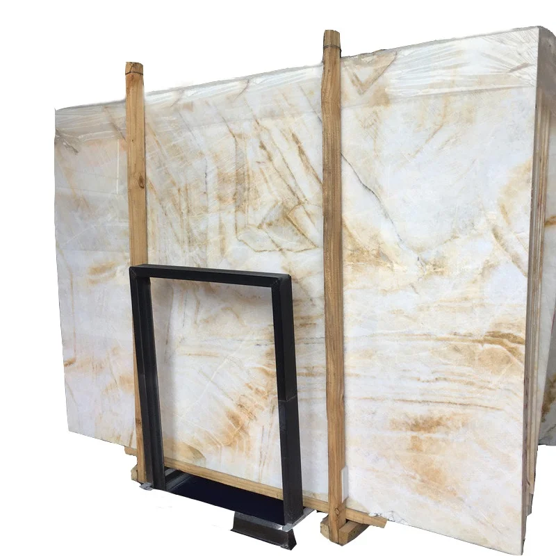 product high quality lemon yellow and white marble slab slabs tiles onyx-0