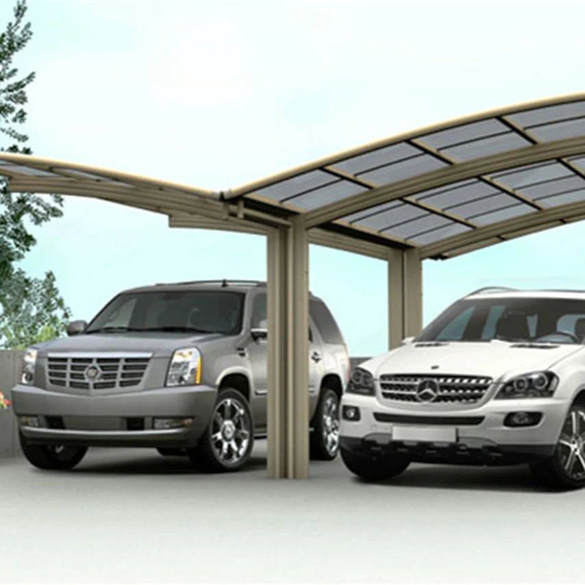 Pc Roof Structure Metal Pour Carport Aluminum Outdoor Car Shelters Prefabricated Shelter Carport Glass Garage Roof