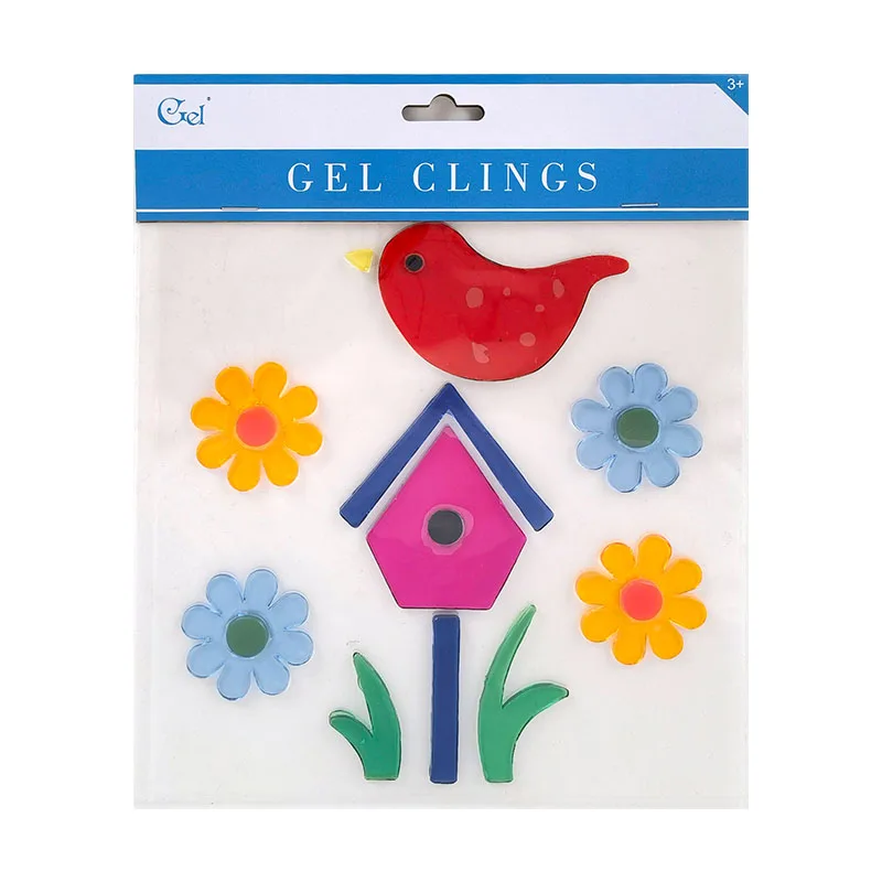 Spring Summer Easter Window Sticker Gel Cling for Children Kid Decoration Include Egg Chick Bee Cute Jelly Cling Holiday