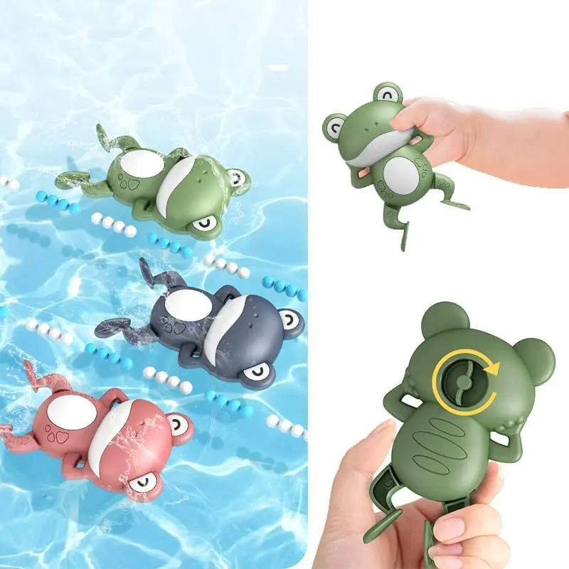 Frog Bath Toy Bathtub Wind Up Floating Swimming Frog Bath Tub Toys For