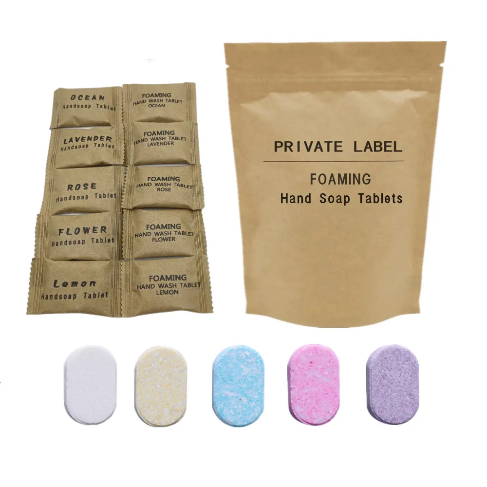 Private Label Effervescent Tablet Solid Hands Liquid Cleaner Foaming Hand Wash Tablets Soap Hand Wash