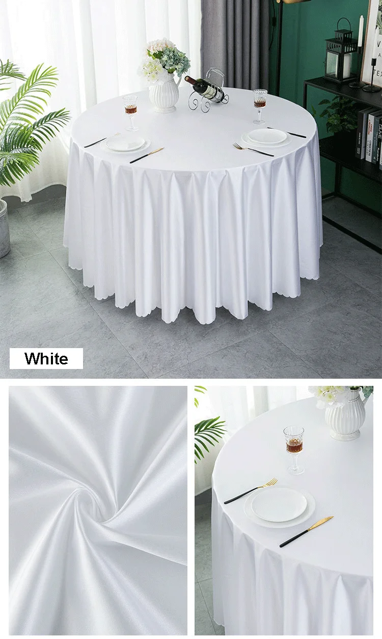 Wholesale 120 Inch Round Table Cloth White Outdoors Party Wedding