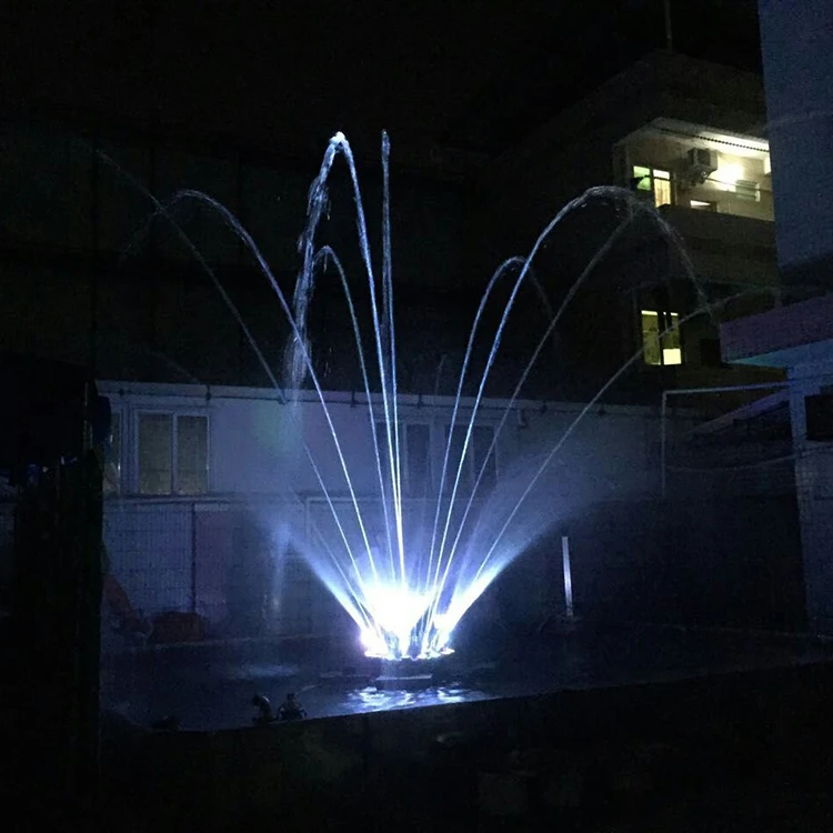 Watershow Mini Lake Floating Water Fountain Color Customize Stainless Steel Floating Nozzle Fountain