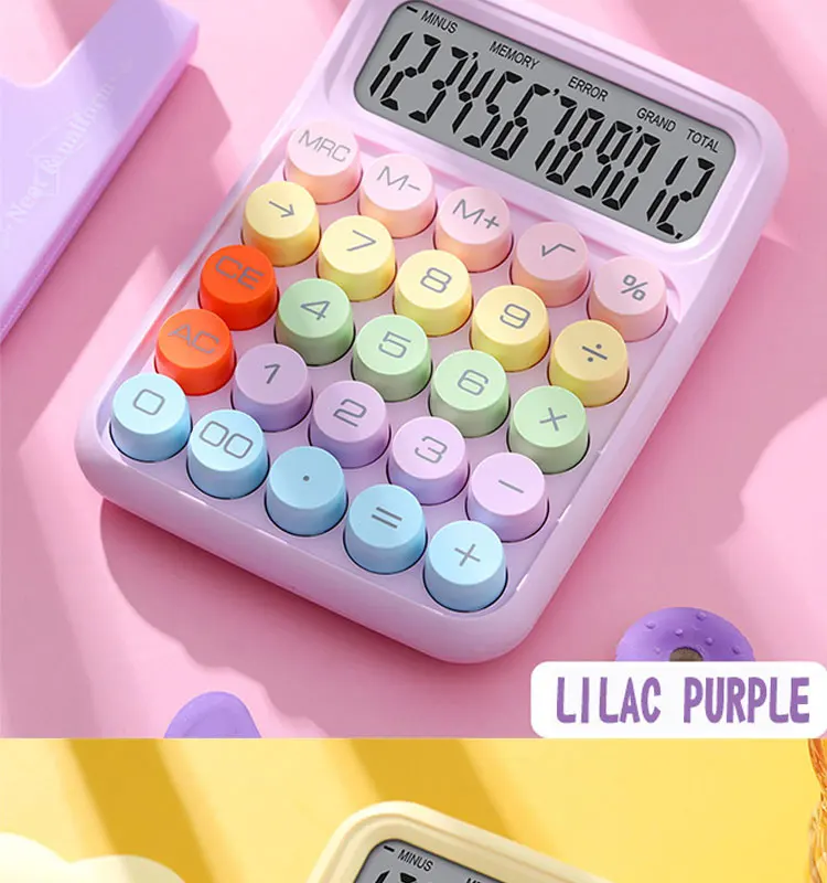 Simple Fresh Creative Kids Colorful Office Calculate Electronic Desktop Gift LCD Calculator Mechanical Key
