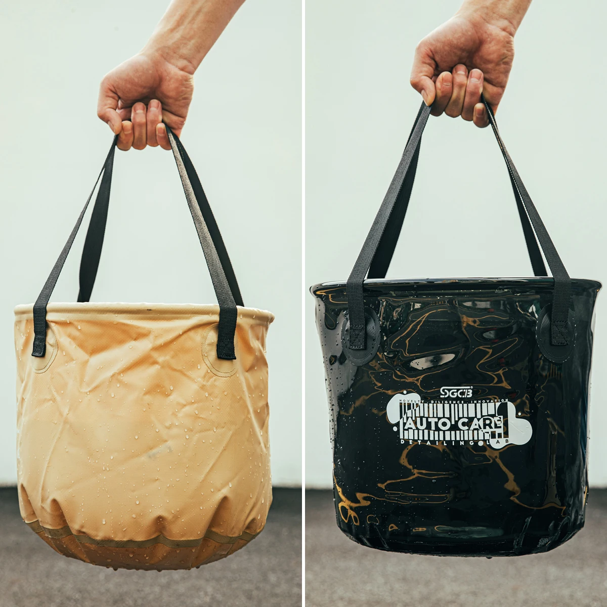 SGCB Collapsible Bucket 4 Gallon with Handle Light Weight PVC Portable Folding Bucket Water Container for Car Wash Camping