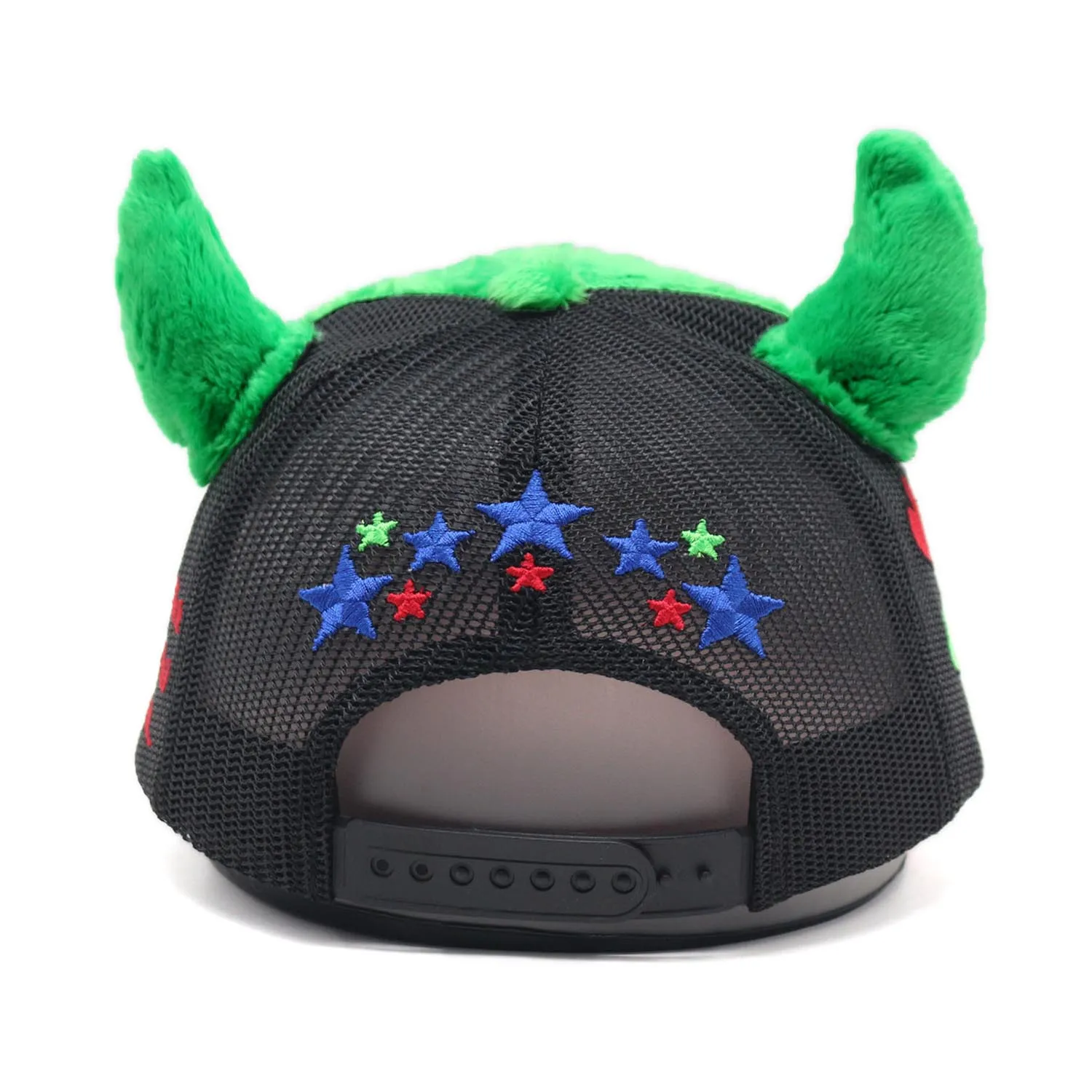 2023 Custom Cute Devil Embroidery Logo 5 Panel Chapeau Men Women Fuzzy