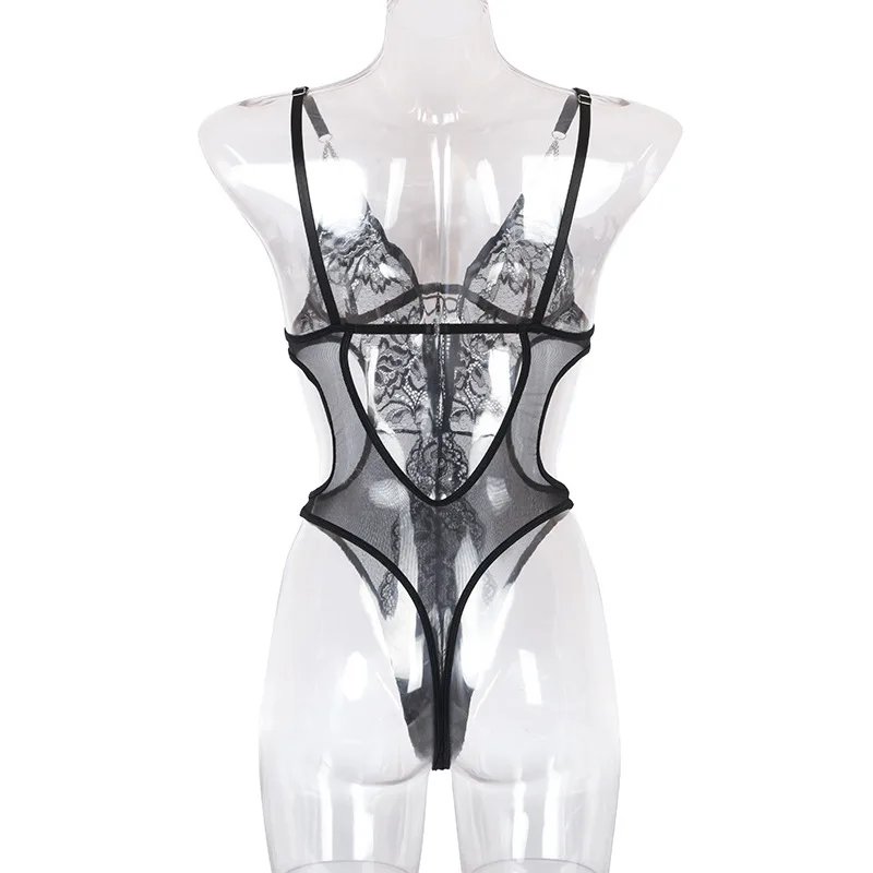 jk-y549诱惑蕾丝内衣内衣花黑色紧身衣女性感连体衣内衣女