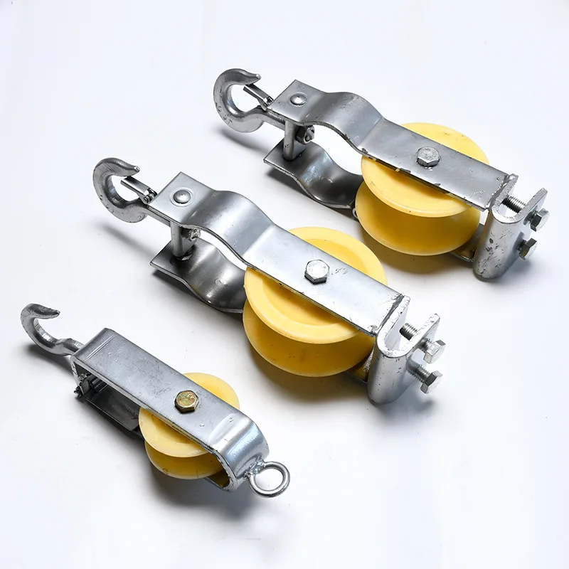 Hanging Cable Roller Single Wheel Stringing Laying Rollers Nylon Pulley Hook