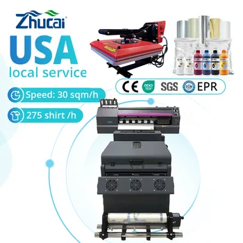 JINCAI DTF 24'' 60cm Digital T-Shirt Printing Machine Powder Shaker A1/300mm 1-Year Warranty New Condition for Printing Shops