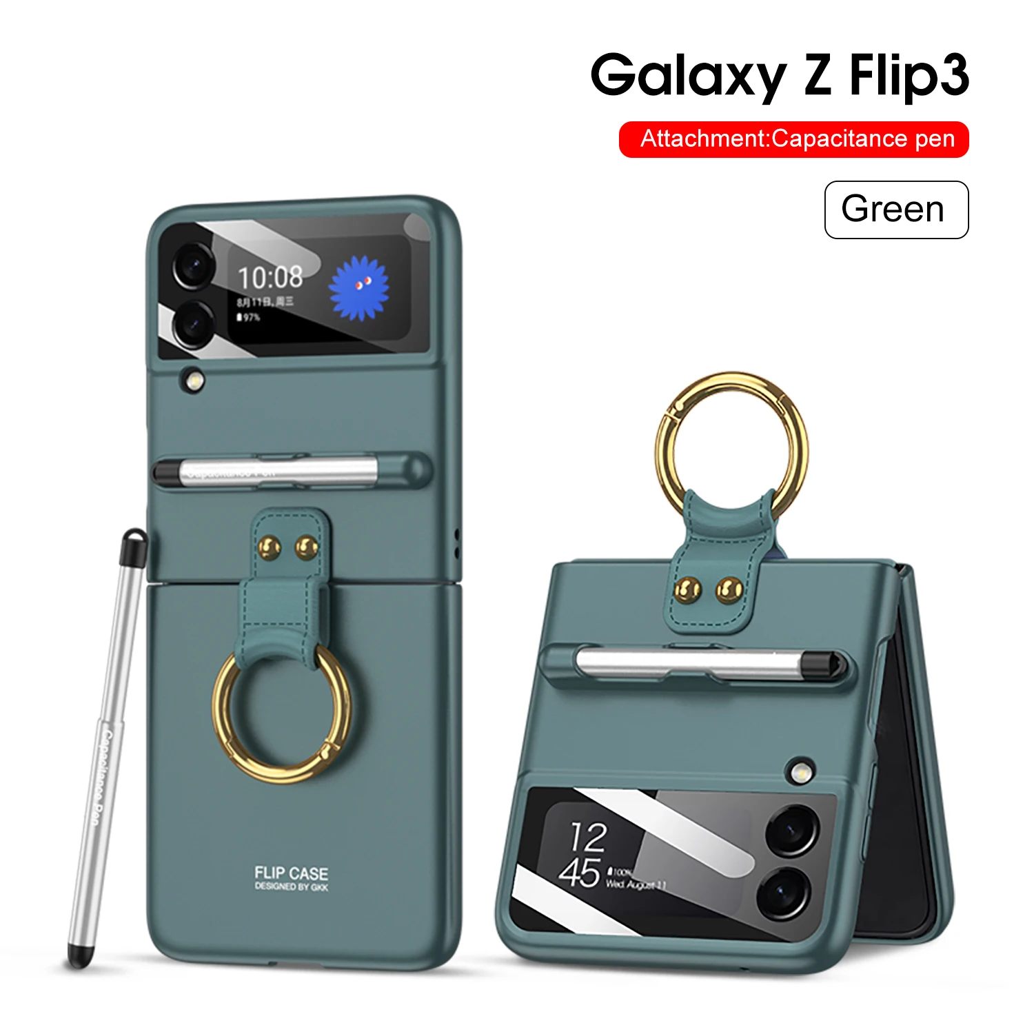 For Samsung Galaxy Z Flip 3 case Korean 3D cat Grip tok for Samsung Z Flip3  ZFlip3 Hard PC folding protective cover with stand - AliExpress