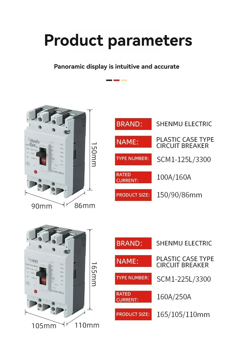 Industrial 630A Moulded Case Circuit Breaker 3P MCCB with Motor Overload and Short Circuit Protection