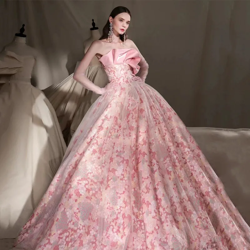 shocking pink bridal dress 53 Brides Who Wore Pretty & Bold Pink Wedding Dresses