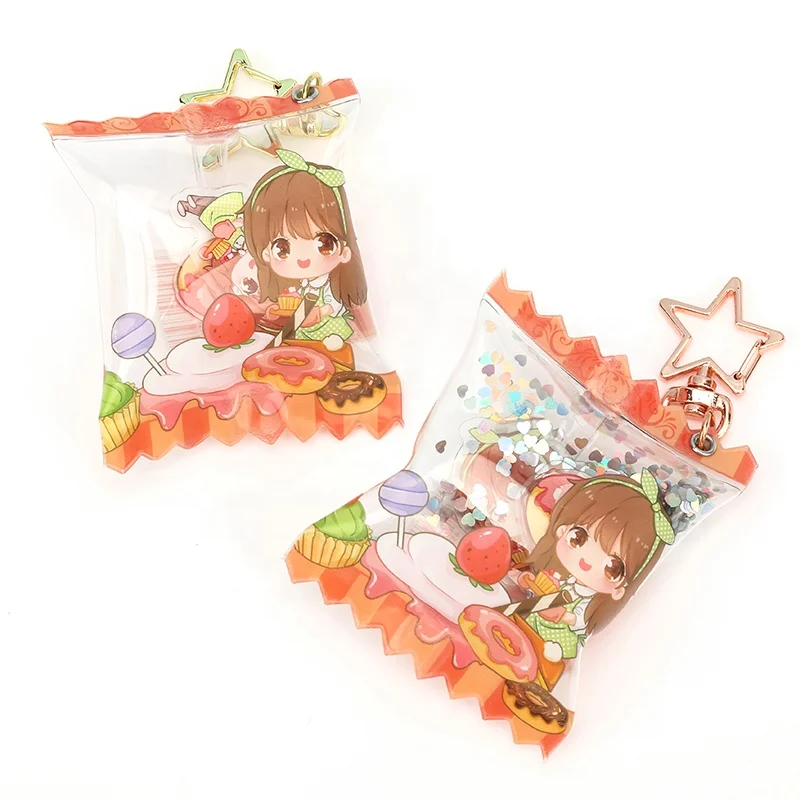 Vograce Custom Acrylic Candy Keychain Candy Pendant Inflatable Puffed Air Charms Candy Charms for Keychain