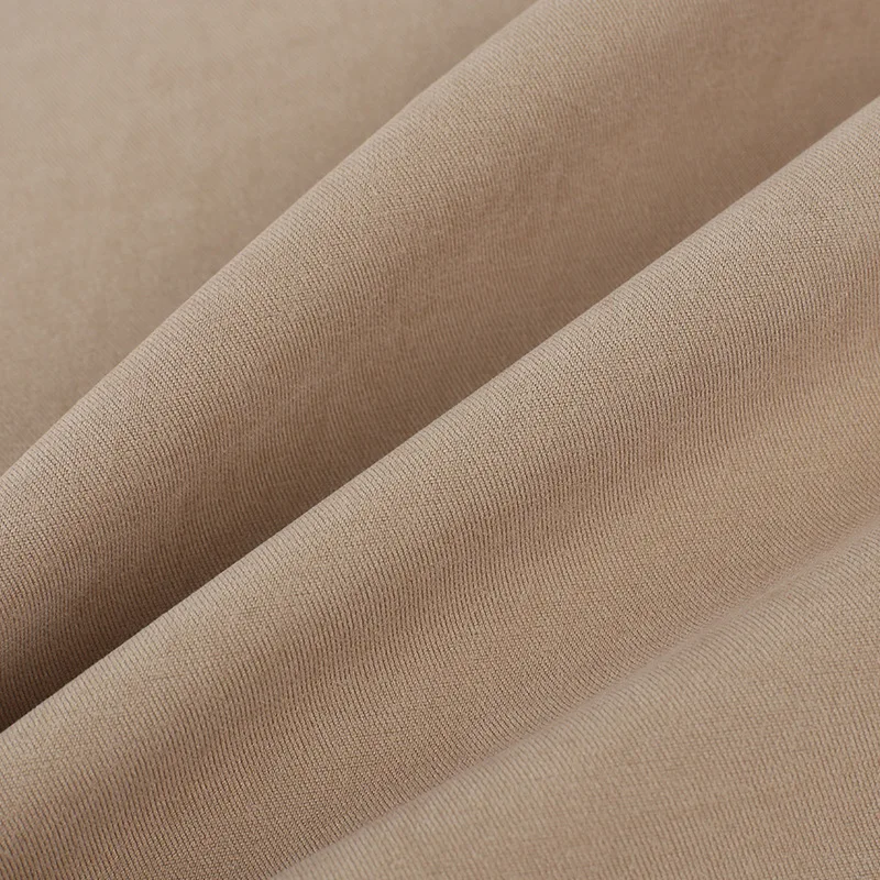 Sarga de poliéster suave e grosa 100% tela de veludo de pel de melocotón tecido de chaqueta de algodón tecido de poliéster de poliéster tecido de melocotón
