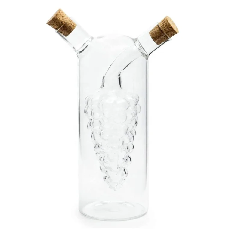 Fox Run Grape Motif Oil and Vinegar Cruet Dispenser Bottle