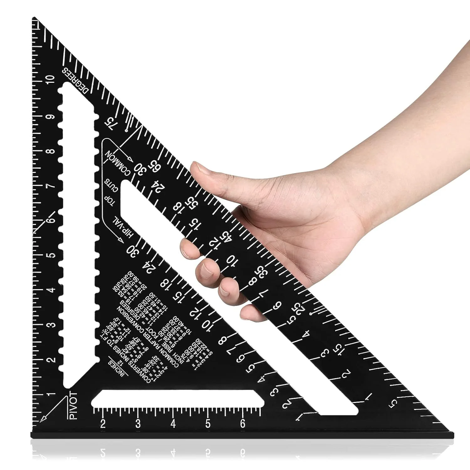 Aluminum 12-inch Carpenter Measuring Layout Tool Alloy Metal Triangle ...