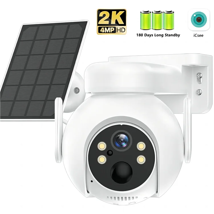 ICSEE Low Power LTE Sim Card Camara De Surveillance Sans Fil 4MP 2K Wifi 4G Sim 3W Solar Panel Battery CCTV PTZ Camera Outdoor