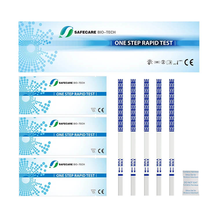 One-Step Rapid THC Drug Test Strip Kit Manual Plastic for Saliva for In-Vitro Diagnostic Use