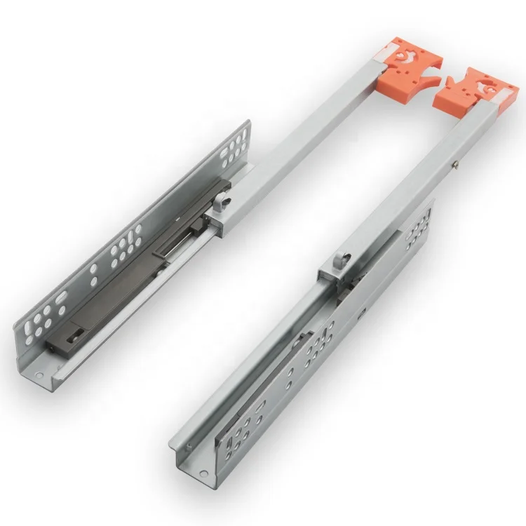 Full Extention Soft Close Slides Concealed Damper Guide Runner for Pulling Basket Computer Keyboard Drawer Slide