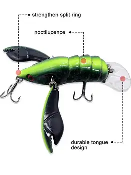 Cross-border Hot-selling Freshwater Crayfish Hard Bait ABS Swing Activity Double Clamp Wholesale River and Lake – Hard Lure – view 4