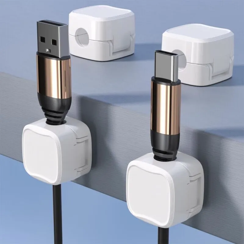 Magnetic Cable Clip Under Desk Cable Management Adjustable Cord Holder Wire Organizer and Cable Management Wire Keeper