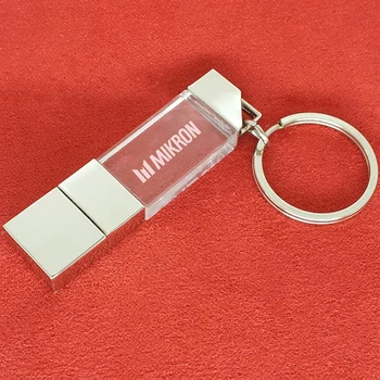 Custom 8GB USB 3.0 Flash Drive Transparent Glass 3D Logo 64GB 32GB 16GB 8GB USB Stick 2.0 USB Memory with Your Logo Customized