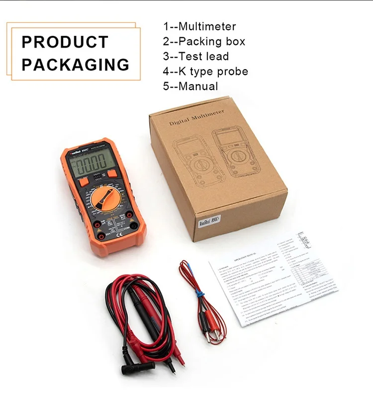 Ruoshui 890C+ 890D Digital Multimeter - Manual Range Capacitance Meter