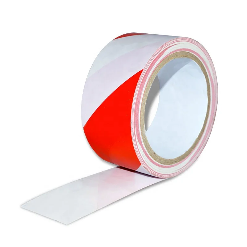 Printable Colored Red and White Warning Pvc Floor Marking Tape Manufacturer