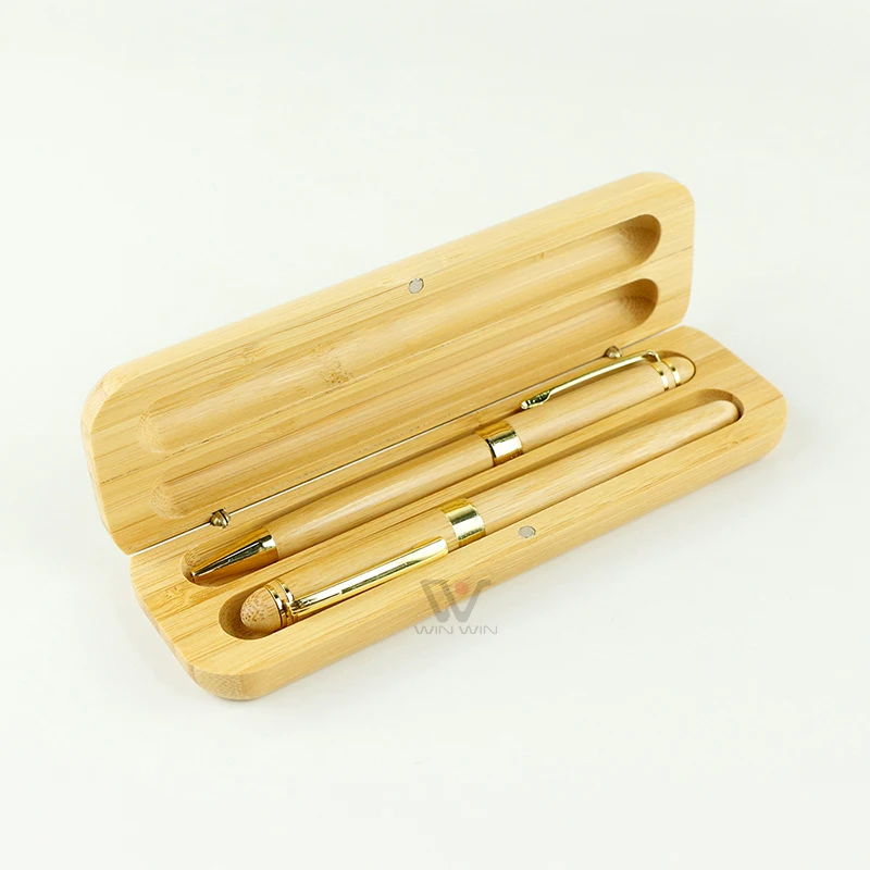 Eco Friendly Cherry Ballpoint Pen with Logo in Matching Wood Gift Box Wooden Pen With Wooden Case