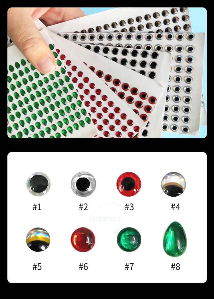 Oem 3d Fish Eyes Realistic Holographic Diy 3mm7mm 3d Simulation