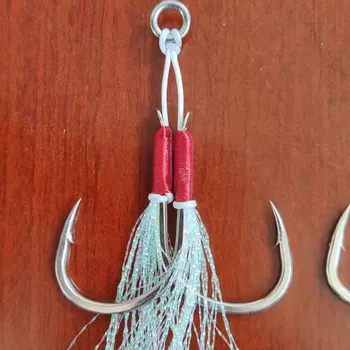 Bestseller Iron Plate Hook Built-in Soft Steel Wire Bright Finish High Tensile Strength Double Hook Lure Sea Fishing Boat – Soft Lure – view 2