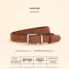 Silver buckle camel color-105 cm