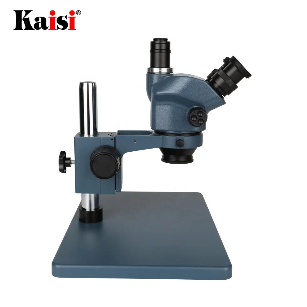 Blue Kaisi 37050AD Mobile Phone Repair Trinocular Stereo Microscope With Big Base
