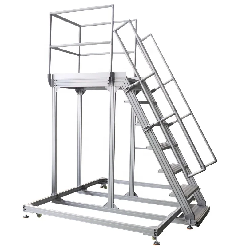 Delta Deck Low Level Platform Mobile Industrial Aluminum Work Platform Bridging Steps Ladder for Construction China Supplier