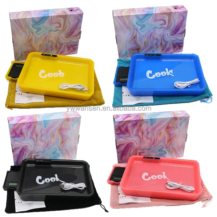 Yiwu New Design Led Speaker Light Up Rolling Tray With Scale Wholesale