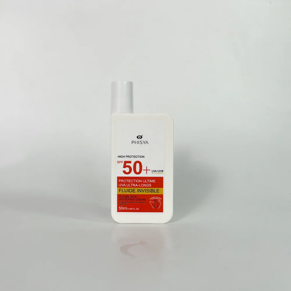 PHISYA Vegan SPF 50+ Sunscreen Lotion Waterproof and Anti-Sweat UVA UVB Block for Outside Activity Body Anti-Aging Property
