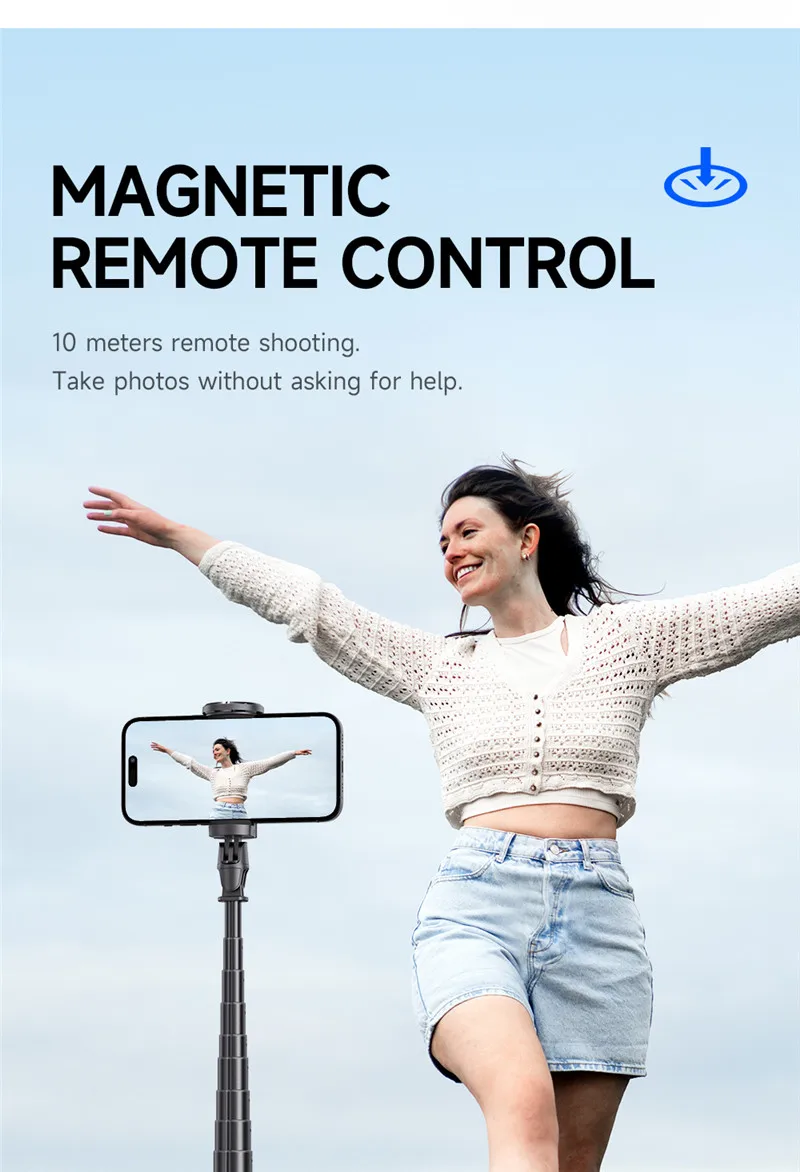 NEW TT01 All-in-one Auto Jump Open Tripod Magnetic Remote Drop Automatically Tripod 1.77m Super Long Rod Selfie Stick